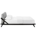 thumbnail image 4 of Luella Queen Upholstered Fabric Platform Bed in Walnut Light Gray, 4 of 6
