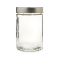 Small Glass Storage Container with Lid: Modern Design, 6.75 inches