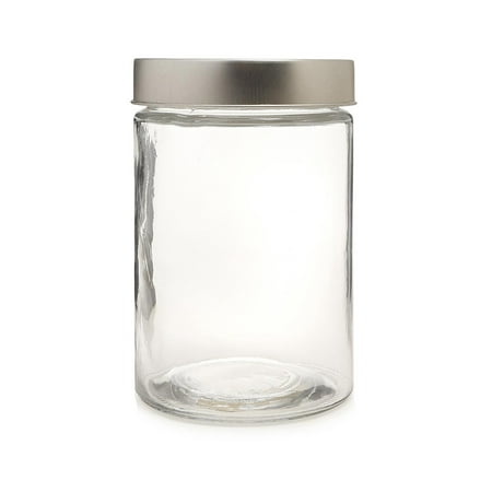 Small Glass Storage Container with Lid: Modern Design, 6.75