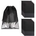 thumbnail image 1 of 10pcs Travel Shoe Bag with Clear Window Waterproof Dustproof Storage Bag for Shoes Clothes During Travel and Sports (Black), 1 of 5