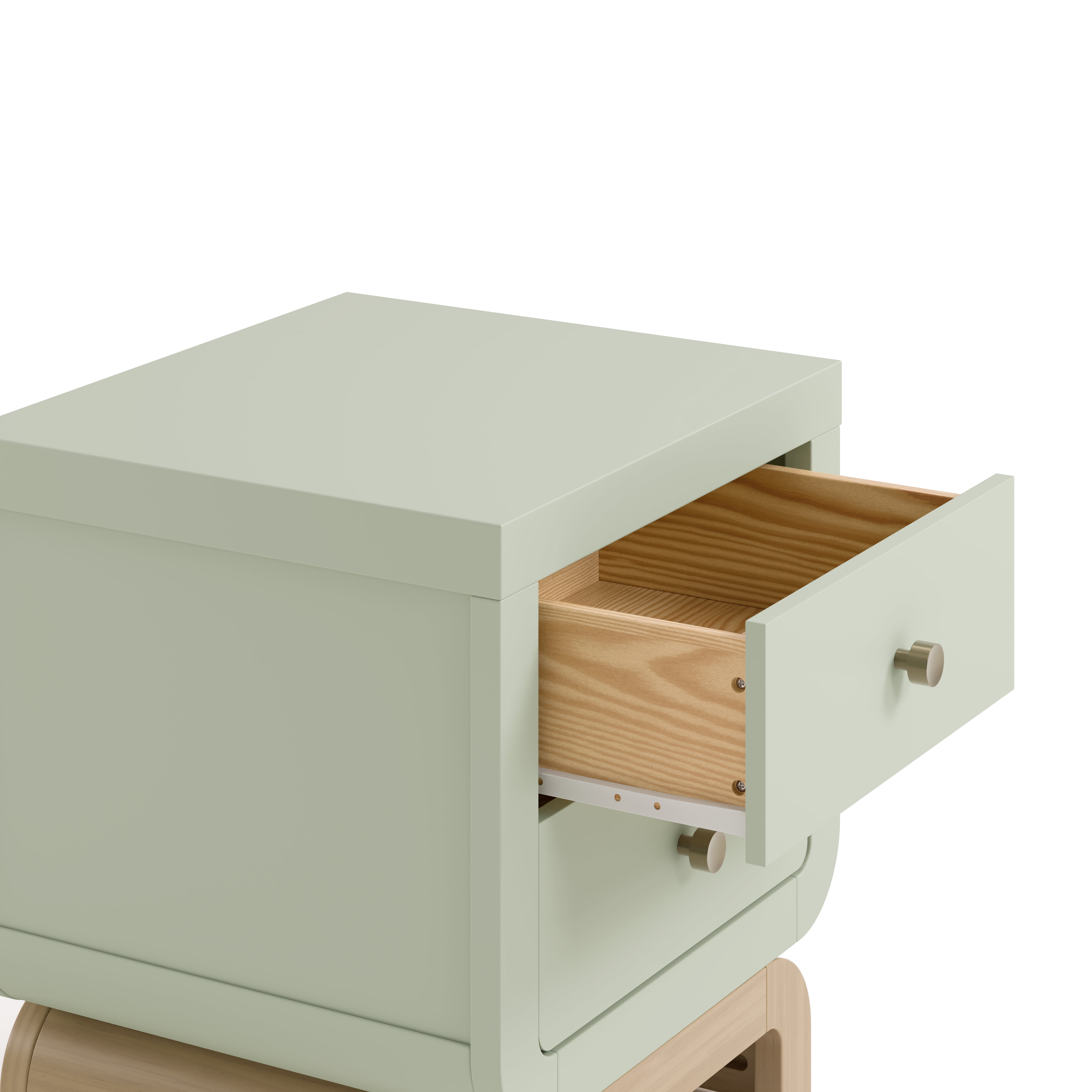Art of Nursery by Storkcraft Santorini 2 Drawer Children's Nightstand, Sage with Driftwood