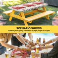 thumbnail image 6 of Valentine's Day Table Cloths for 5 Foot Rectangle Tables, Red Loves Truck Romantic Buffalo Plaid Beige Patio Waterproof Elastic Fitted Tablecloths, Washable Rectangular Table Cover for Camping, 6 of 8