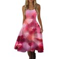 thumbnail image 5 of Spring Valentines Dress for Women Elegant Off Shoulder Sleeveless Dresses Love Heart Print Hot Pink S, 5 of 5