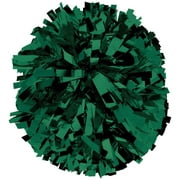 Chassé Metallic Cheerleading Poms - Shiny Metallic Cheer Pom with Baton Handle for Dance Sports Celebrations (Single, Dark Green)