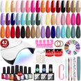 thumbnail image 1 of Kit de esmaltes de uñas en gel VANREESA, 42 unidades con luz UV, 24 colores, 1 of 7