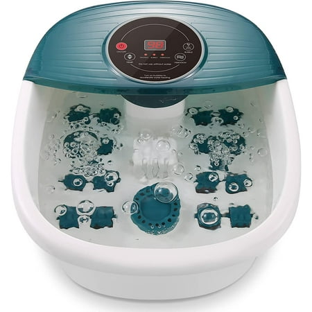 MaxKare Foot Spa Bath Massager with Heat, Bubbles and Vibration, Digital Temperature Control, 16 Masssage Rollers, Fast Heating for Feet Stress Relief at Home, Gift