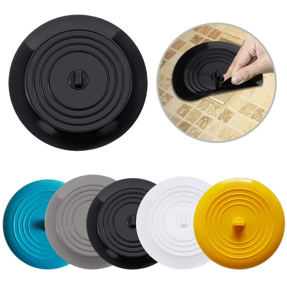 Ludlz 2Pcs Floor Drain Cover Non-deformable Good Sealing Flexible Anti-clogging Silicone Round Hair Catcher Sink Drain Stopper Kitchen Supply