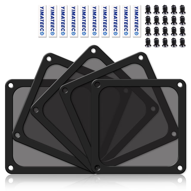 Filtro de polvo para PC, 140 mm, YIMATEECO, nailon 80, malla, negro, 5 unidades