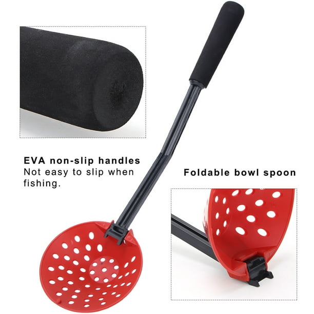 Ice Fishing Scoop, 40cm Length Non-Slip Fishing Scoop, Red For