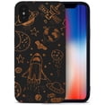 thumbnail image 1 of Case Yard Wooden Case for iPhone-X Soft TPU Silicone cover Slim Fit Shockproof Wood Protective Phone Cover for Girls Boys Men and Women Supports Wireless Charging Outer Space Design, 1 of 7