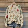 thumbnail image 3 of Women's Funny Christmas Sweater Round Neck Christmas Print Knitted Top for Ugly Christmas Party and Holiday Wear,Beige,L, 3 of 3