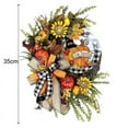 thumbnail image 5 of Fall Wreaths for Front Door - 13.78 Inch Mini Pumpkins Berries Wreath - Decorations for Autumn Thanksgiving Harvest Farmhouse Home Outdoor Indoor Window Wall, 5 of 7