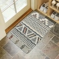 thumbnail image 4 of Farmhouse-Style Absorbent Boho Small Rug - 30x17 Non-Slip Black/White Geometric Throw Rug Door Mat for Living Room Bedroom Kitchen or Entryway, 4 of 6