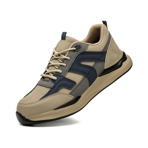 OwnShoe Men's Work Shoes Steel Toe Safety Sneakers Non-Slip Lightweight Construction Boots