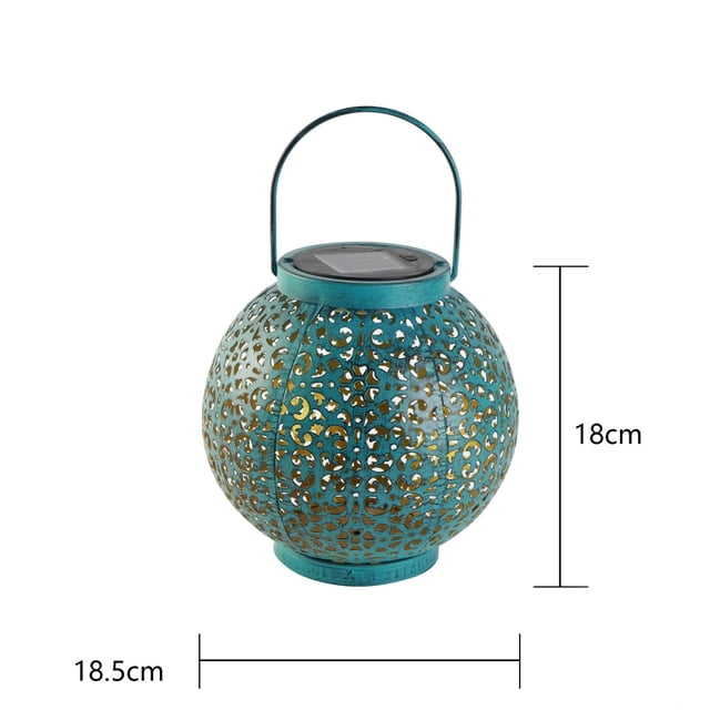 TDA Trading - Farol solar grande para colgar en el jardín, luces de exterior de metal, impermeable, lámpara de mesa LED, iluminación paisajística para exteriores, patios, porches, caminos,