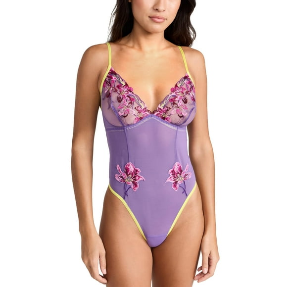 Hanky Panky Women'S X Prabal Gurung Applique Thong Teddy Purple S