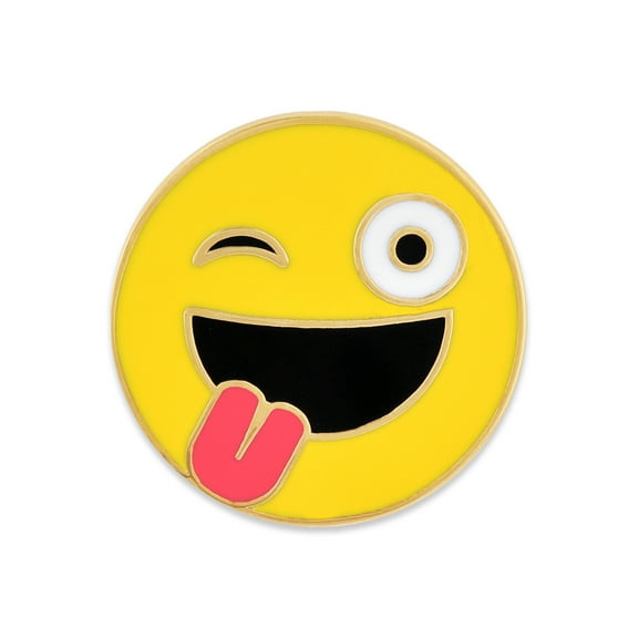 PinMart's Winking Eye Tounge Out Face Silly Wacky Enamel Lapel Pin