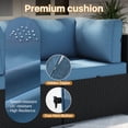 thumbnail image 6 of Clouddwell 12-Piece Patio Furniture Set With Fire Table On Sale, Black Rattan Wicker Outdoor Sectional Sofa Couch with Table Patio Conversation Set for Lawn& Backyard, Blue, 6 of 7