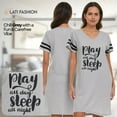 thumbnail image 4 of Lati Fashion 3 Pack Womens Nightgowns Soft Cotton Sleepwear Short Sleeve Nightshirts Comfy Pajama Dresses Ladies Loungewear Sleep Shirts Size S-3X, 4 of 8