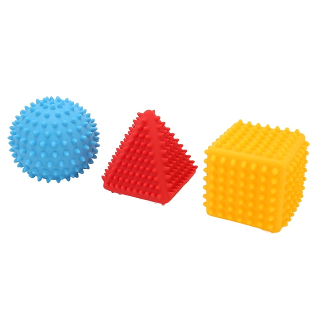Kids Textured Sensory Ball, 3pcs Baby Textured Multi Sensory Toy Geometric Shaped For Home Play