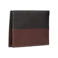 thumbnail image 4 of Timberland Mens Two Tone Leather Core Sportz Slimfold Slim Bifold Wallet Black/Brown One Size, 4 of 5