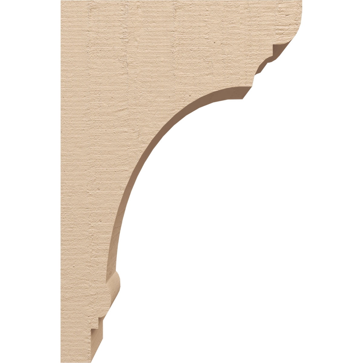 7"W x 14"D x 21"H Classic Hughes Rough Cedar Woodgrain TimberThane Corbel, Primed Tan