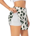 thumbnail image 1 of Balery Abstract Green Polka Dot Pantalones cortos deportivos para mujer con forro y dos bolsillos, elásticos, para entrenamiento, gimnasio, yoga-XX-Large, 1 of 7