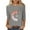 #60-Gray, variant on Women's Spring/Summer Hawaiian Print Loose Casual Round Neck 3/4 Sleeve T-Shirts Gifts