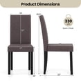 thumbnail image 3 of Costway Modern Upholstered Dining Chair Set of 2 Rubber Wood Legs with Padded Seat Dark Brown, 3 of 10