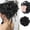 Black, variant on 1PCS Messy Hair Bun Hair Scrunchies Extension Curly Wavy Synthetic Chignon Updo Hairpiece for Women