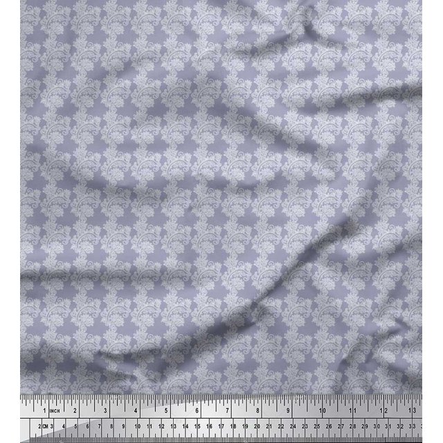 Soimoi Velvet Fabric Stencil Floral Printed Craft Fabric by The Yard 58 Inch Wide