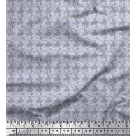 Soimoi Cotton Poplin Fabric Stencil Floral Print Fabric by The Yard 56 Inch Wide