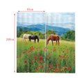 thumbnail image 2 of 2x cortina con ojales, bufanda, cinta con volantes, bufanda decorativa, cortina opaca Caballos, 2 of 9