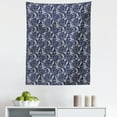 thumbnail image 1 of Persian Tapestry, Middle Eastern Inspirations with Curved Leaves and Flowers Blooming Nature, Fabric Wall Hanging Decor for Bedroom Living Room Dorm, 5 Sizes, Navy Blue Cream, by Ambesonne, 1 of 1