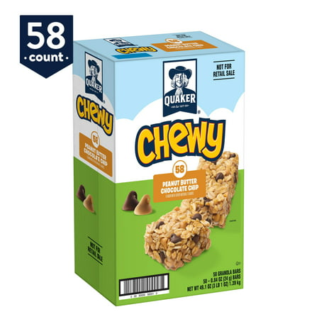 Quaker Chewy Granola Bars, Peanut Butter Chocolate Chip, 58
