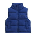 thumbnail image 2 of UQJfacai Boys Puffer Vest Kids Stand Collar Zip Up Quilted Jackets Sleeveless Winter Coat Warm Padded Outerwear with Pockets 3-15 Years, 2 of 3