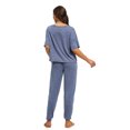 thumbnail image 5 of Xmarks Women's Casual Maxi Long Nightgown Solid Color Sleep Shirts Long Sleeves Sleepshirt Full Length Split Pajama Dress S-2XL, 5 of 8