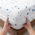 thumbnail image 3 of King Size Fitted Sheet Set - Blue Polka Dot 3 Piece Bedding Sets 16" Deep Pocket Fitted Sheet with 2 Pillowcases, Abstract Modern Art Dots Watercolor Brushed Microfiber Hotel Luxury Bed Sheets, 3 of 9