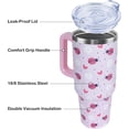 thumbnail image 3 of 40 oz Cute Daisy Ladybug Tumbler with Handle and Straw, Stainless Steel Insulated Cup with Lid and Straw, Travel Mug Water Bottle, Gifts for Women, 3 of 5