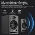 thumbnail image 4 of Active Studio Monitor Speakers, Bluetooth 5.3 Wireless, for Music Production, PC Gaming & Home Audio, Bookshelf Speakers (Pair,Black), 4 of 13