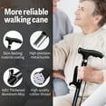 thumbnail image 6 of MoonSun Walking Cane for Men Women, Foldable Adjustable Collapsible Walking Stick with Two Comfort Handle,LED Flashlight, Pivoting Quad Base Standable Folding Cane for Seniors Adults Black, 6 of 10