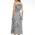 thumbnail image 1 of Dalazy Robe Longue Rayée à Col Licou Robe Maxi Imprimée Femme Sans Manches Tenue d'Été, S L, 1 of 6