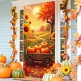 thumbnail image 6 of Large Fall Door Cover Decorations Fall Door Banner for Front Door Realistic Sunflower Maple Leaves Pumpkin Door Hanging Sign Autumn Harvest Backdrop Background for Thanksgiving Holiday Party Supplies, 6 of 6