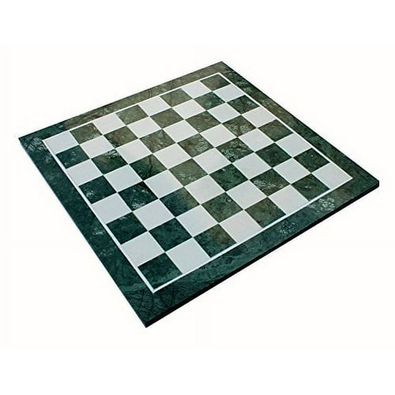 StonKraft 15" X 15" Collectible Green Natural Stone & Marble Chess Board Without Pieces - Appropriate Wooden & Brass Chess Pieces Chessmen available separately by StonKraft Brand