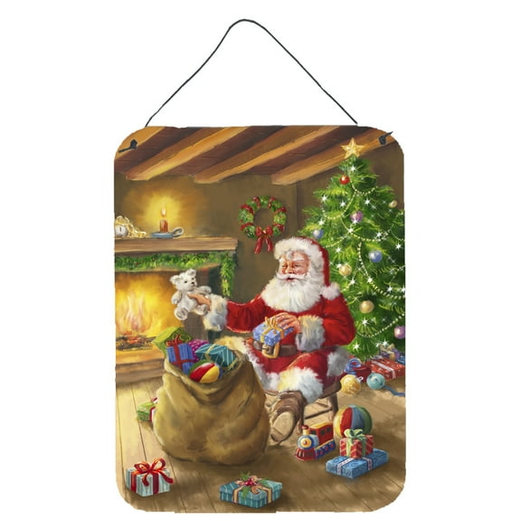 Carolines Treasures APH5793DS1216 Christmas Santa Claus Unloading Toys Wall or Door Hanging Prints 12x16 multicolor