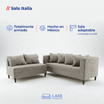 thumbnail image 2 of LASE Muebles Sala Esquinera Italia Sofá + Loveseat Configurable en L 6 cojines Marfil, 2 of 7