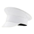 thumbnail image 4 of Sombrero de marinero con visera para vendedor de periódicos, ideal para bailes de máscaras de Halloween y presentaciones en el escenario. Blanco, 4 of 9