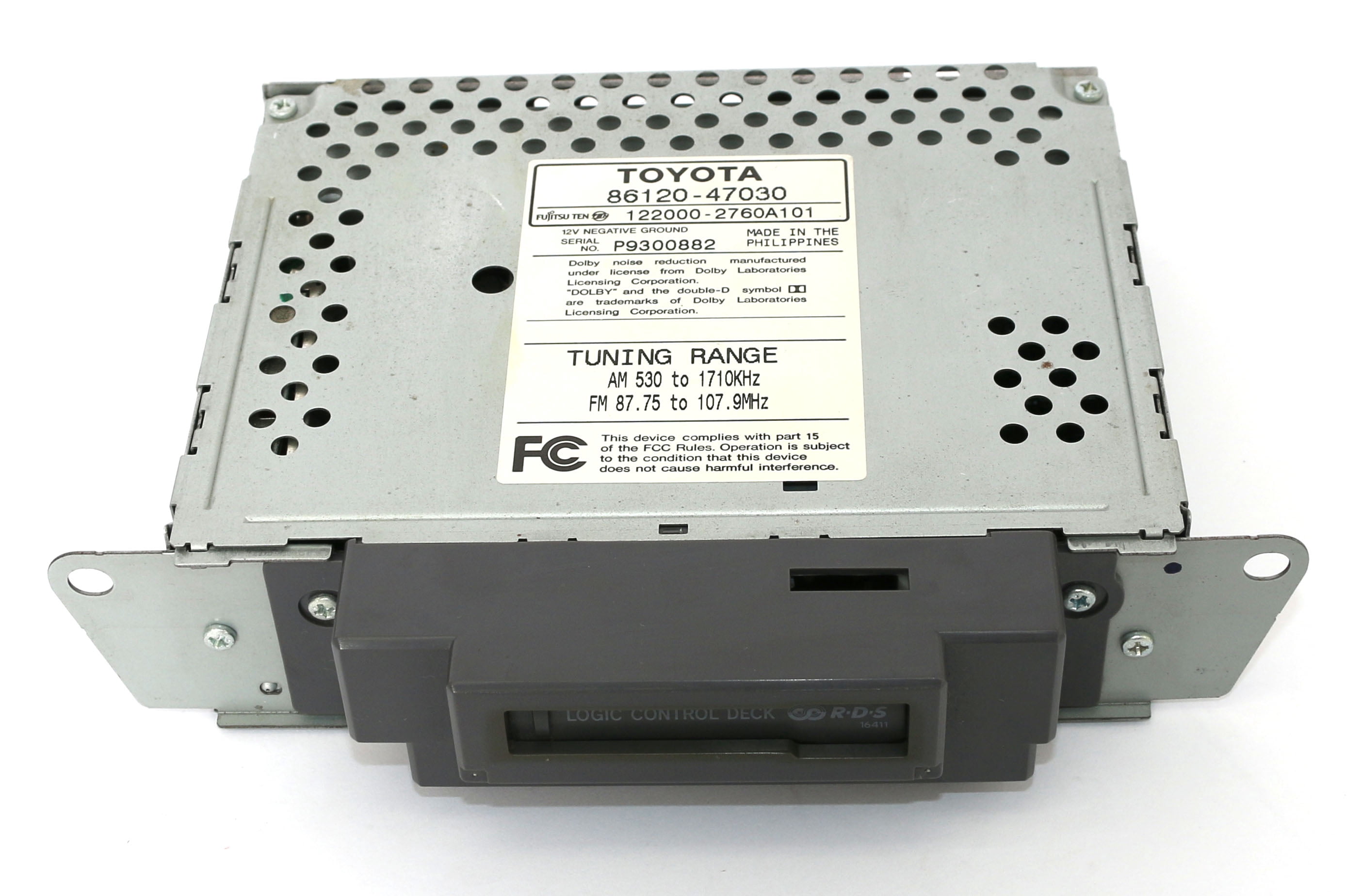 Restored 2001-2003 Toyota Prius OEM RDS Cassette Receiver - 86120-47030 Face Number 16411 (Refurbished)