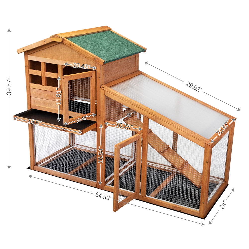 Kepooman Chicken Coop, Large Wooden Outdoor Bunny Rabbit Hutch Hen Cage with Ventilation Door & Ramp Garden Backyard Pet House Chicken Nesting Box, Bright Orange Kepooman Chicken Coop, Large Wooden Outdoor Bunny Rabbit Hutch Hen Cage with Ventilation Door & Ramp Garden Backyard Pet House Chicken Nesting Box, Bright Orange