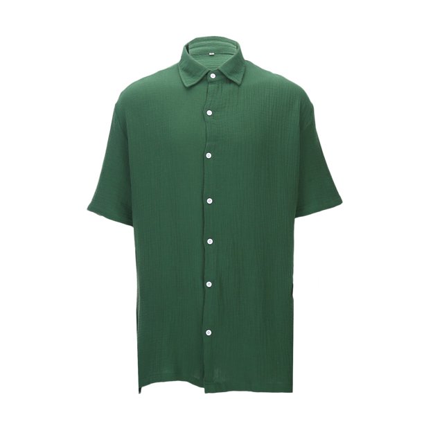 Camisas casuales para hombre: transpirables, de corte holgado para el verano, diseño en colores lisos para combinar con camisetas, ideales para salidas diarias.